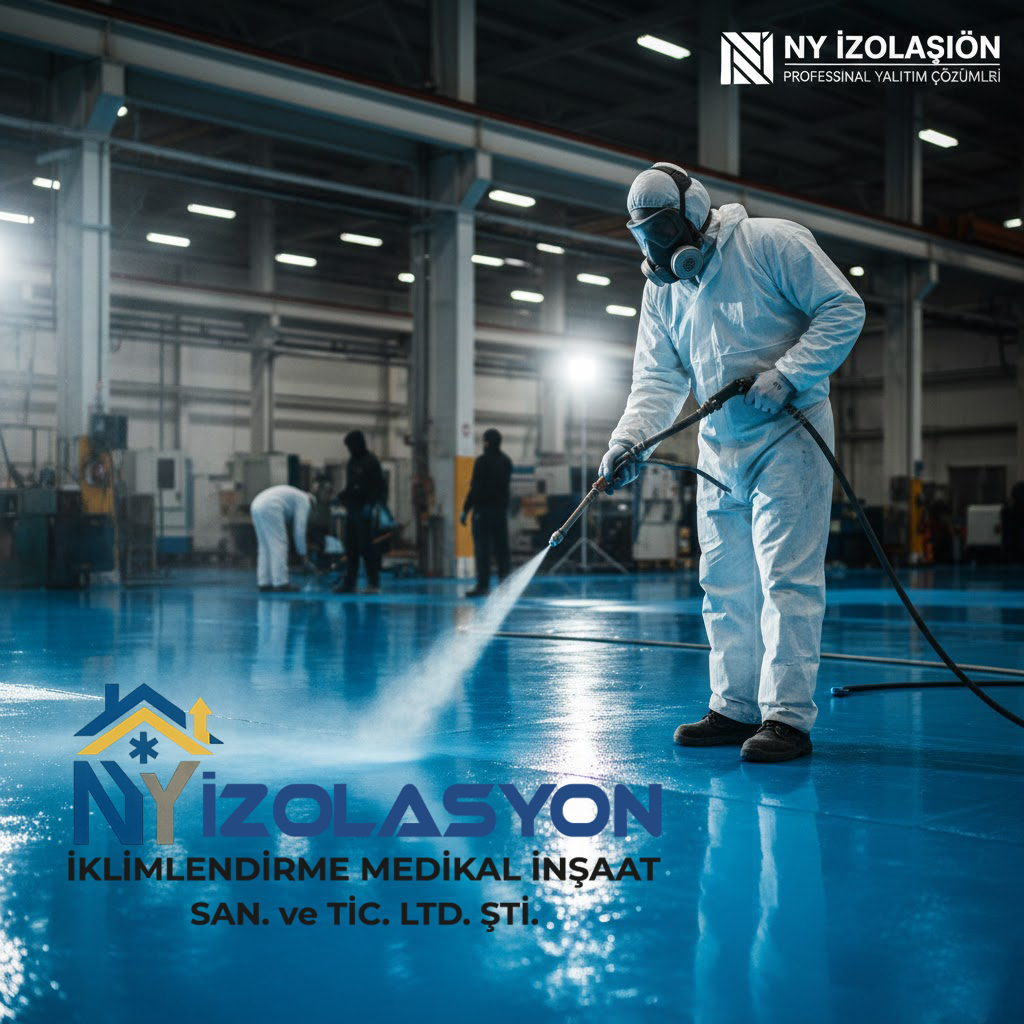 Fabrika içi polyurea zemin kaplama uygulaması